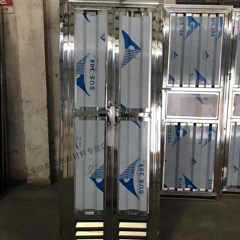 Customized stainless steel double-door simple door rental house door bi-fold door bi-fold bathroom door toilet door universal 70+200/double opening/inside opening 5 cm hanging feet