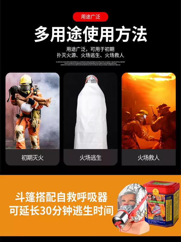 Fire blanket fire blanket home kitchen 1.5 meters silicone commercial fire retardant escape national standard fire certification 1 meter * 1 meter fire blanket box