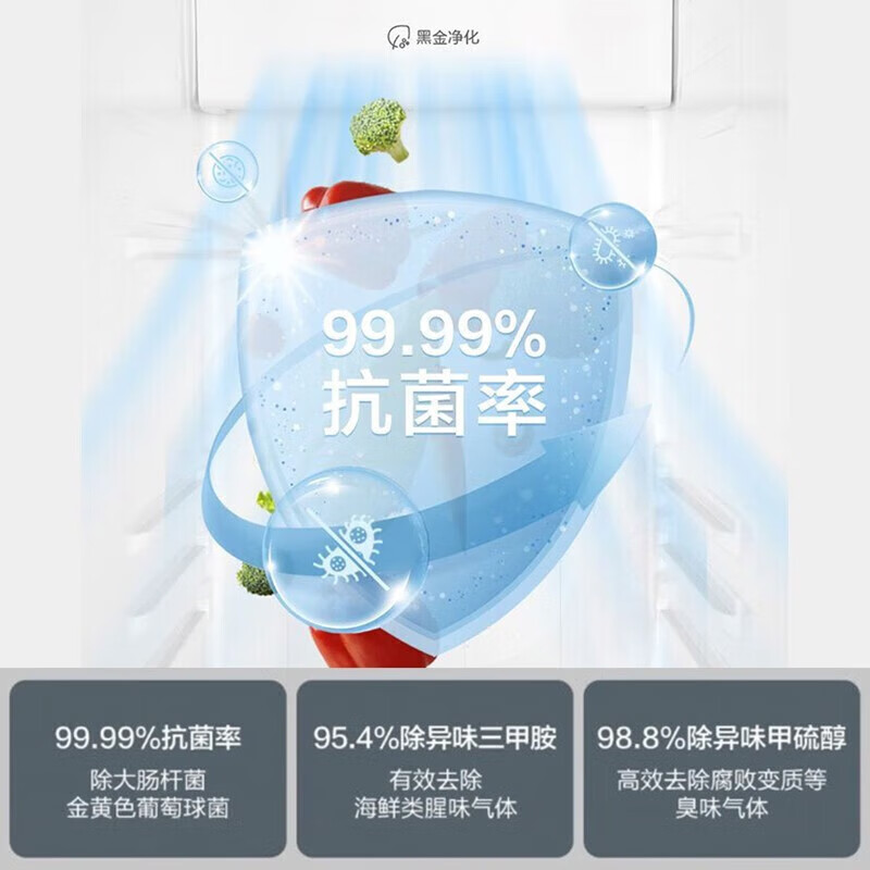 Haier Double Door Refrigerator 616 Upgraded Level 1 Energy Efficiency Frequency Converter Air-cooled Frost-free Large Capacity Home Side-by-side Two-Door Ultra-Thin Refrigerator Home Appliance Subsidy 20% Trade-In Black Gold Purification + Precision Control Multi-channel Air Supply 616WGHSSEDC9