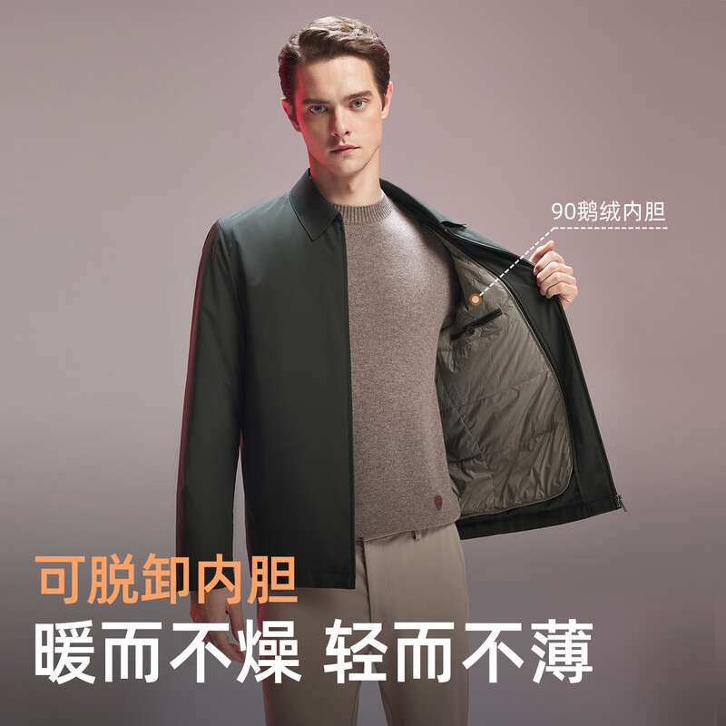 Youngor Men's Winter Goose Down Jacket Executive Business Coldproof Warm 90 Velvet Liner Jacket 429994