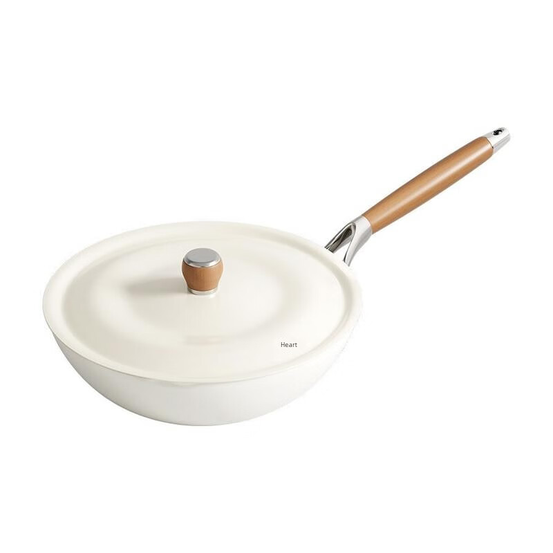 Konbach titanium ceramic enamel wok household 0-coated non-stick wok induction cooker gas stove universal pan titanium porcelain enamel glaze wok 28cm