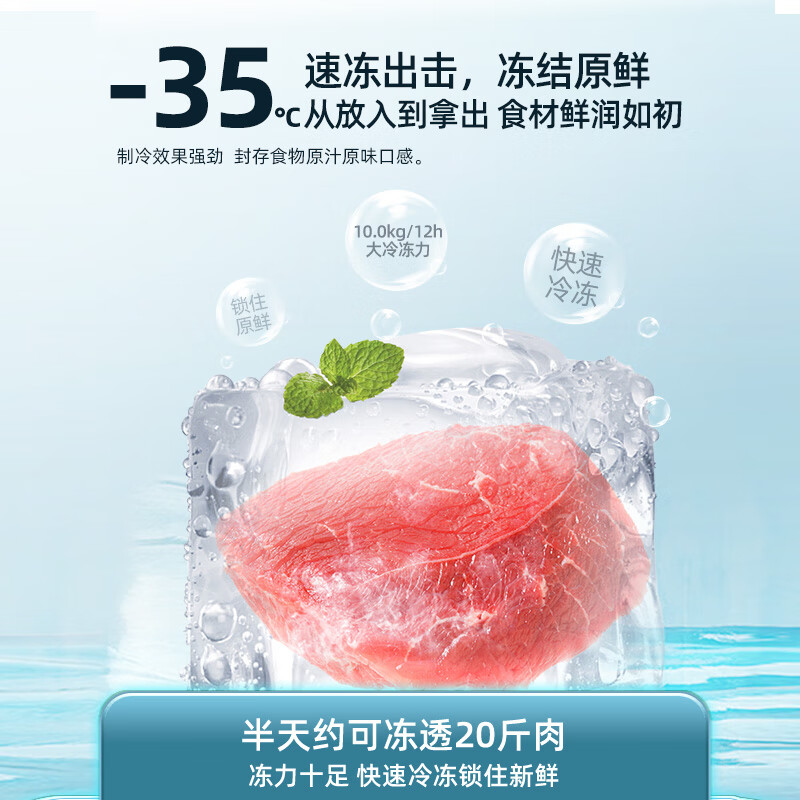MeiLing 200L Freezer Horizontal Small Freezer Low Frost Level 1 Energy Efficiency Household Refrigerator Freezer Small Rental Small Refrigerator Small Household Freezer BC/BD-200DTXNP
