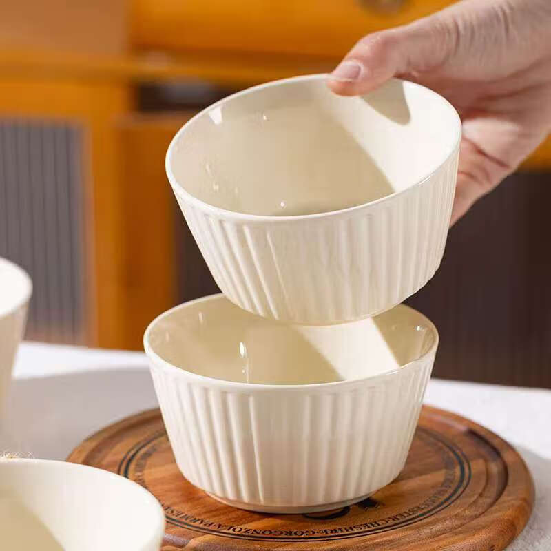 Cream-style dish set, new household high-value ceramic tableware, bowls, plates, chopsticks, light luxury, high temperature resistance, 7-inch American plate, cream color, 2-piece set