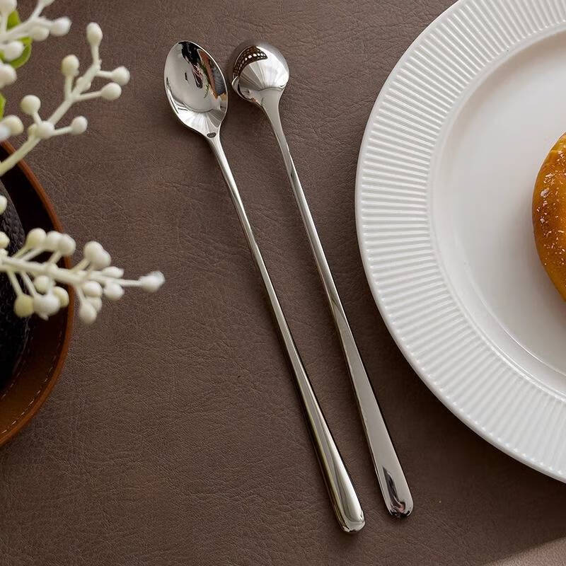 Fantasy household stainless steel long-handled spoon coffee stirring spoon light luxury dessert spoon cocktail mixing stick Nordic long-handled spoon long-handled mixing spoon 1 pack