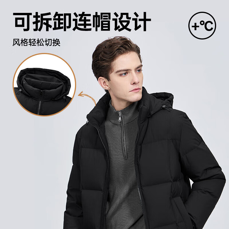 Septwolves Thick Down Jacket Goose Down Men's Graphene Heat Storage Removable Hood Cold and Windproof Jacket