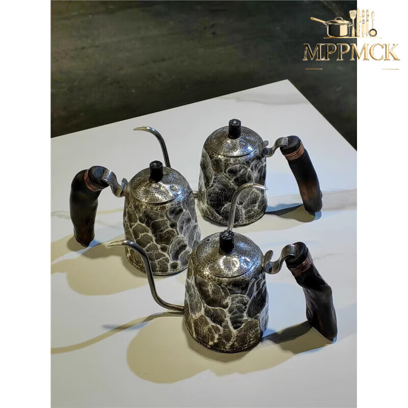 MPPMCK German imported quality equipment, hand-made copper rock muscle hand-brewed coffee pot, Fuguido Sato Akimishima sterling silver coffee pot 003-004-005