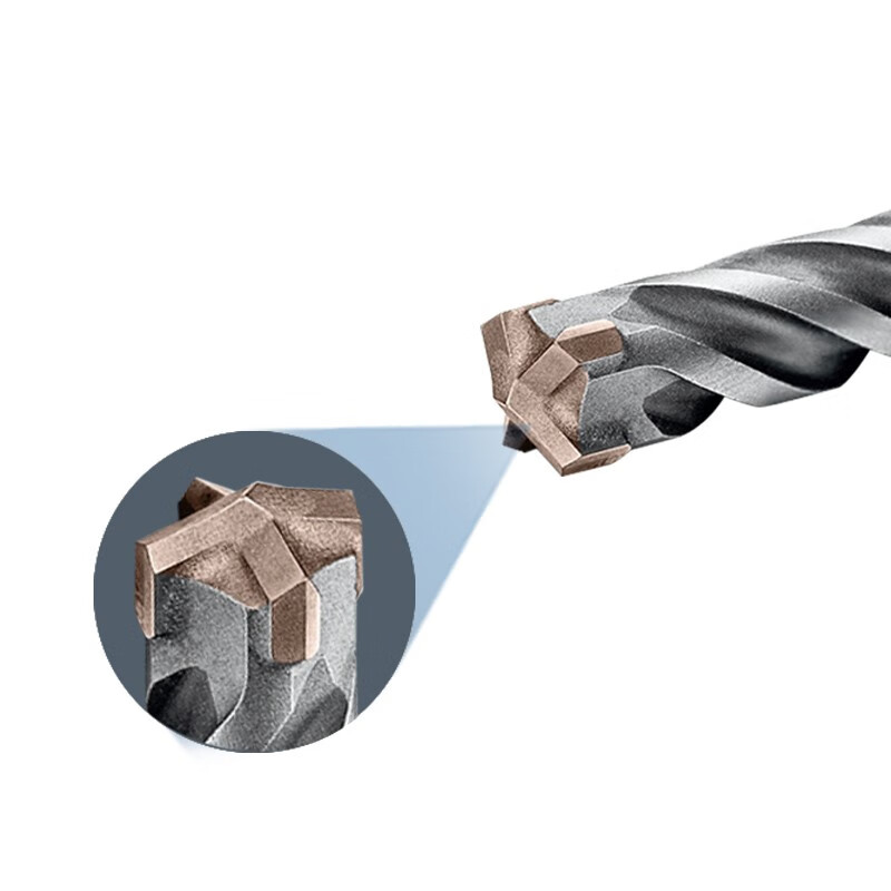 Bosch (BOSCH) electric hammer drill bit four pits 5 series round handle two pits two slots concrete masonry drill bit set of 14