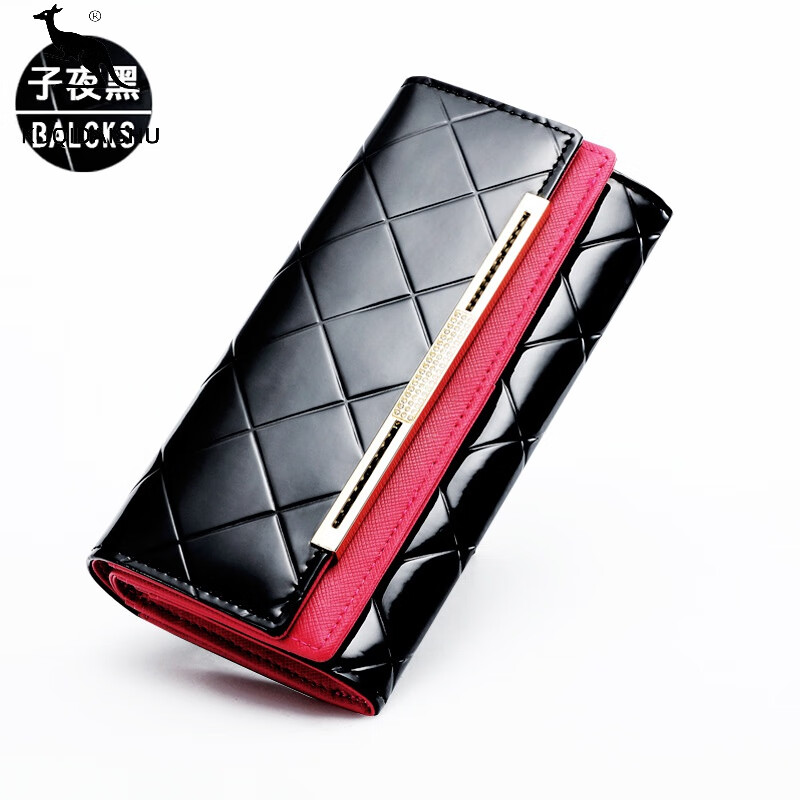 KUQIDAISHU high-end women's long wallet women's genuine leather buckle clutch wallet large capacity tri-fold wallet holiday gift coffee gold + orange (crocodile pattern)