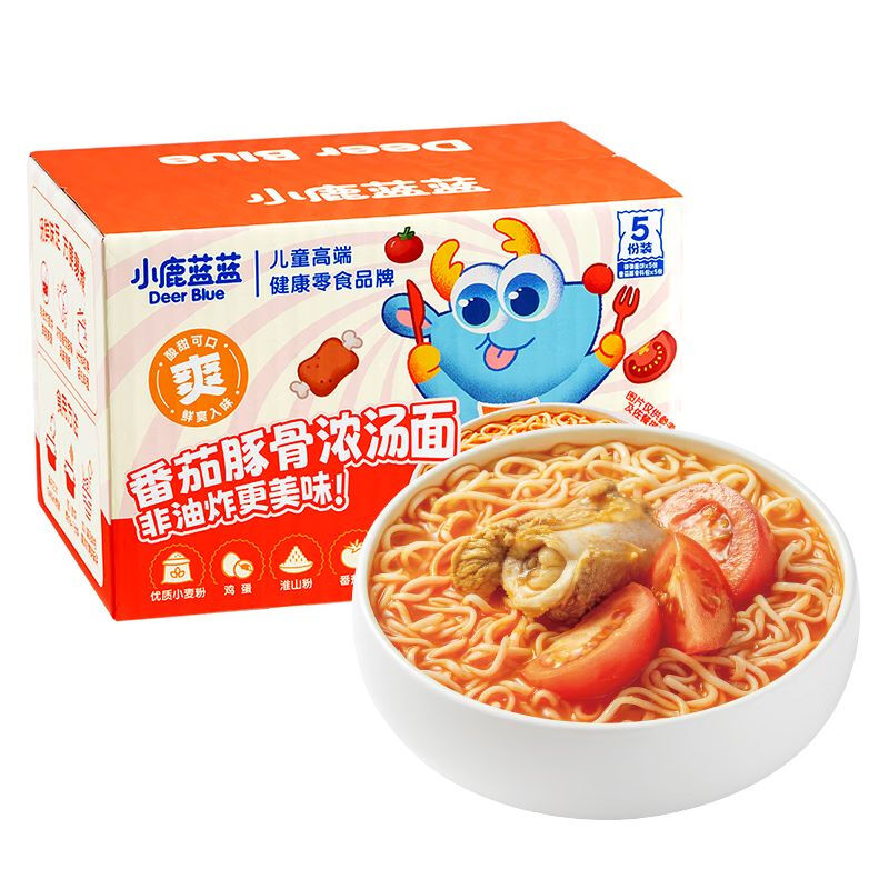 Fawn blue tomato tonkotsu noodles 500g (including 5 sachets) staple instant noodles high protein children's instant noodles