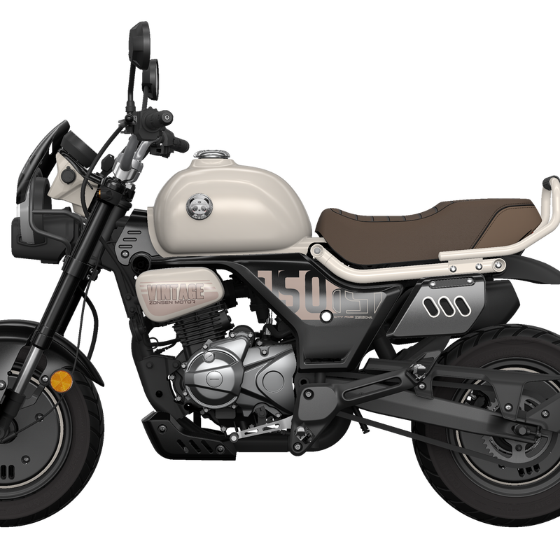 Zongshen Bear 150 Dundun fuel motorcycle trendy ride for men and women novice entry-level mini street car Time White