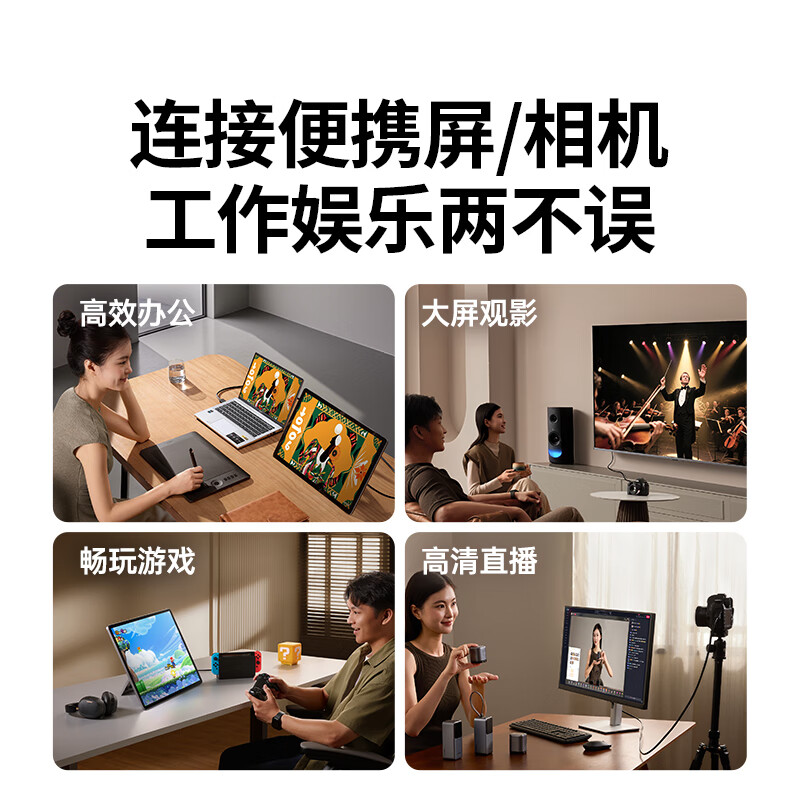 Green Alliance Mini HDMI to HDMI2.0 Adapter Cable 4K60Hz HD Conversion Cable Laptop Tablet Camera Portable Screen Connected Monitor Projector TV 2 Meters 10117