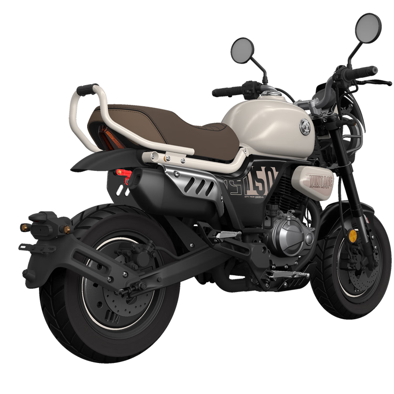 Zongshen Bear 150 Dundun fuel motorcycle trendy ride for men and women novice entry-level mini street car Time White