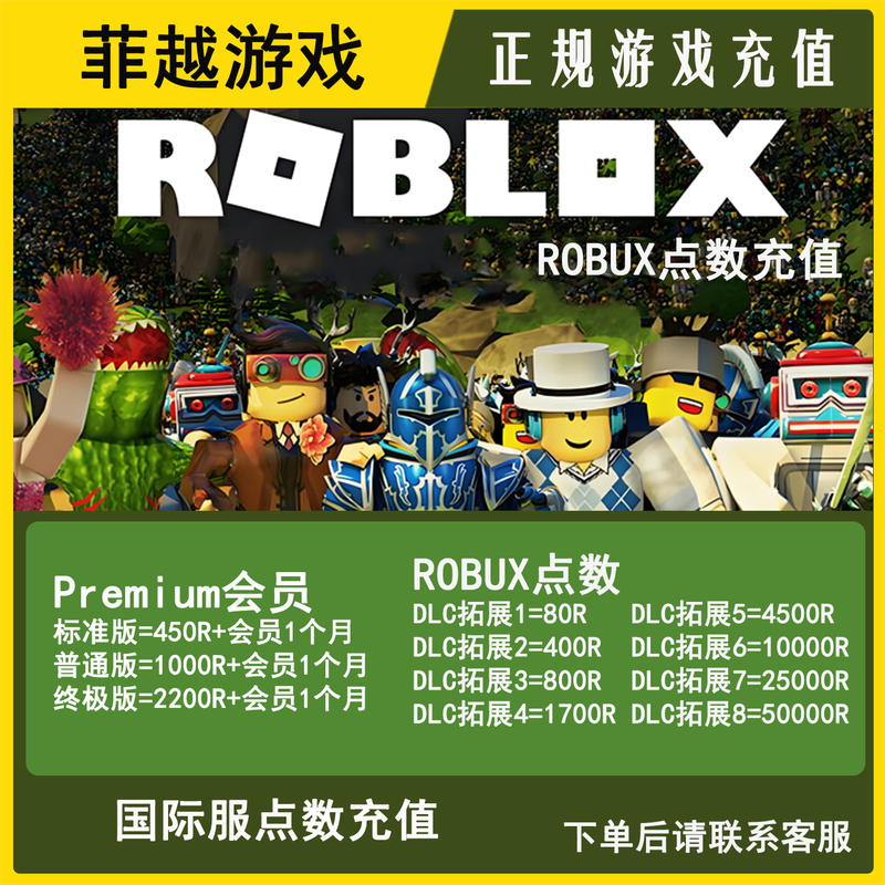 ROBLOX recharge R coin recharge robux points recharge member roblox r coin recharge Roblox international server points recharge DLC expansion 1=80R