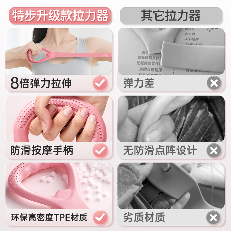 XTEP elastic band, tension band, stretch band, 8-figure tensioner, women's open back, 8-figure tension rope, fitness equipment for home use