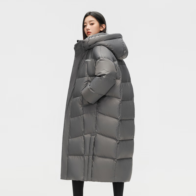 Flying in the Snow Autumn and Winter New Versatile Women's Down Jacket Practical Large Pockets Thickened Women's Long Duck Down Hooded Down Jacket