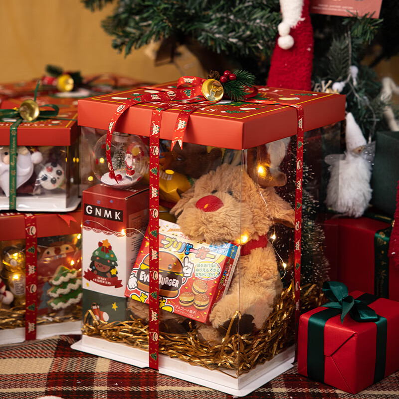 Meidi Christmas Surprise Gift Box Cake Snack Box Internet Celebrity Packaging Box Items Transparent Empty Box Spree