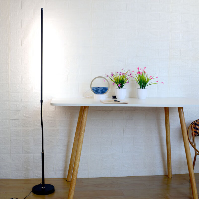 High-brightness work desk lamp long clip lamp LED learning special eye protection clip-on lamp high wattage smart clip lamp desk lamp black 70cm_button on_off_white light