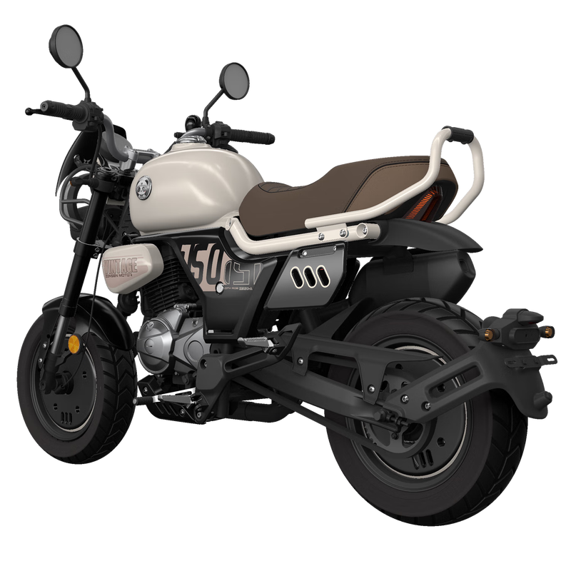 Zongshen Bear 150 Dundun fuel motorcycle trendy ride for men and women novice entry-level mini street car Time White