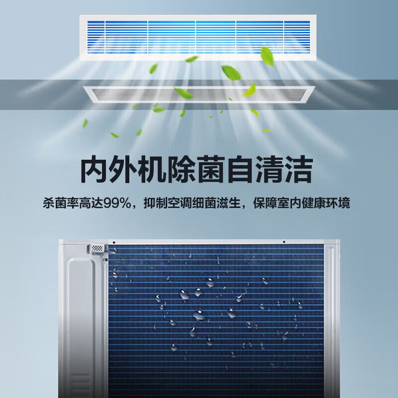 Haier central air conditioning duct machine one to one 5 hp large duct secondary energy efficiency DC variable frequency heating and cooling store facade RFUMDC120DXSAYA 5 hp secondary energy efficiency large duct bare metal