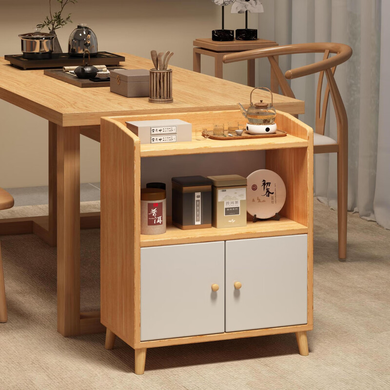 Tea cabinet, sofa side cabinet, side table, small apartment corner cabinet, living room sideboard, small coffee table, storage cabinet, storage cabinet, 60*30*80cm, North American black walnut color