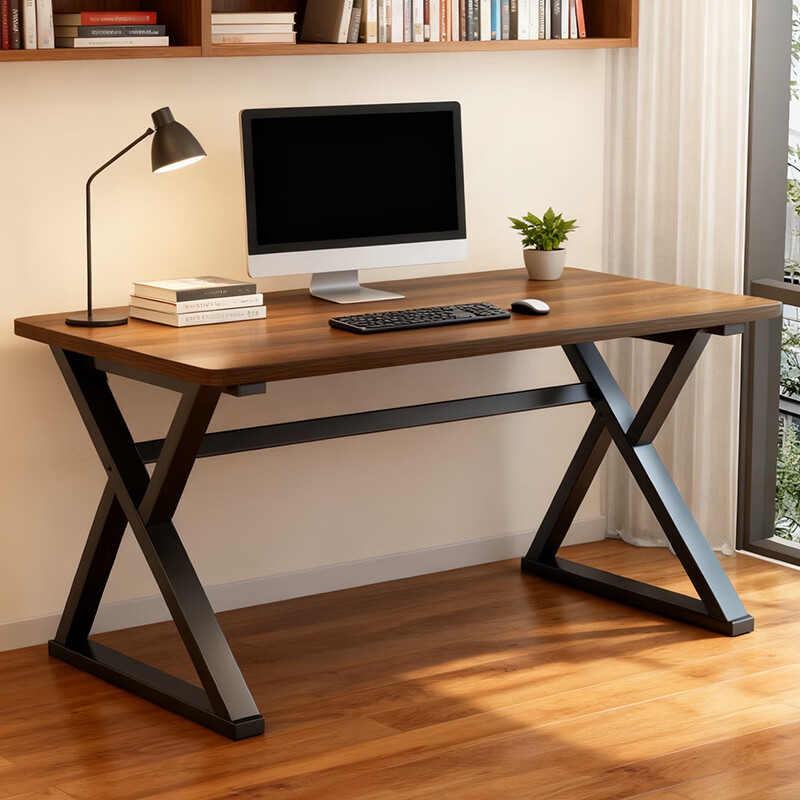 Zhuoming computer desk e-sports table home study desk desktop desk office long table Z06 walnut color 120cm