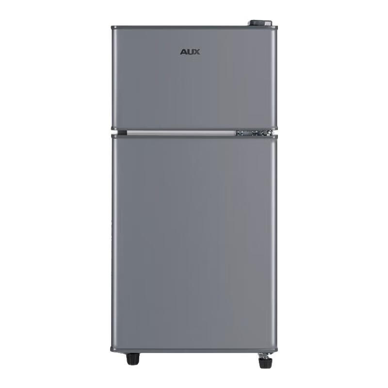 Oaks small refrigerator household small mini refrigeration and freezing dual-use rental room dormitory energy-saving dormitory office refrigerator purification and deodorization 146 gray high-efficiency fresh-keeping copper tube quick cooling 30L