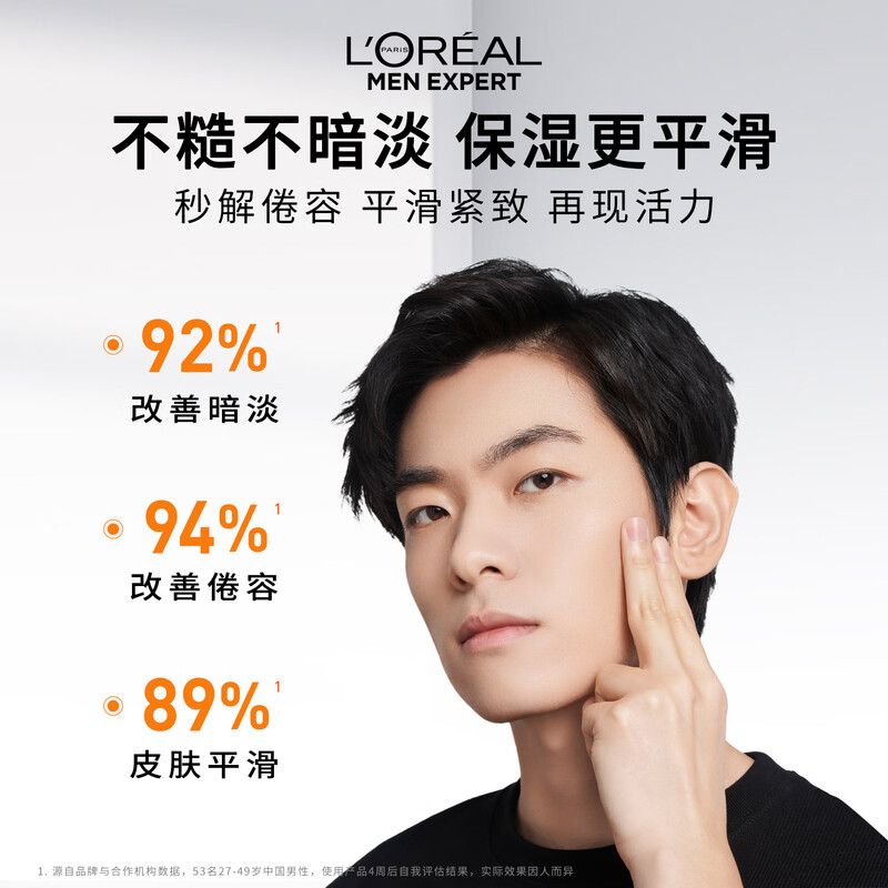 L'Oreal Men's Energy Awakening Lotion 50ml*2 Set Firming Anti-wrinkle Hydrating Autumn and Winter Lotion Skin Care Products New Year