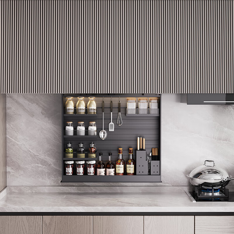 High-quality voice-activated pull-down electric kitchen cabinet storage smart lift basket machine all-aluminum wall cabinet seasoning puller*. 500 cabinet newly upgraded with anti-pinch Angel A type double-layer electric lift