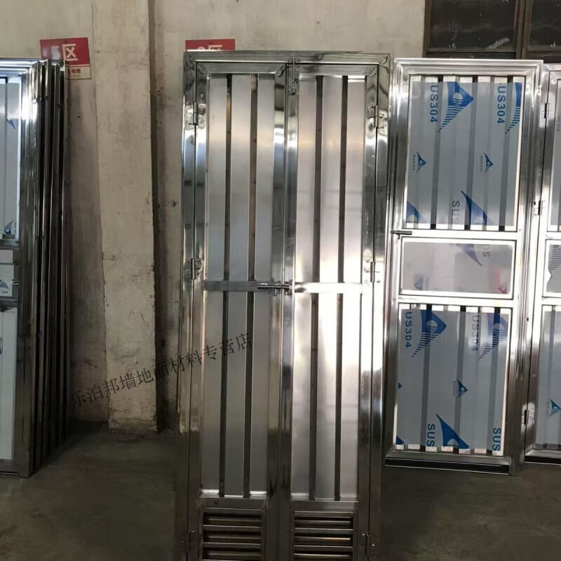 Customized stainless steel double-door simple door rental house door bi-fold door bi-fold bathroom door toilet door universal 70+200/double opening/inside opening 5 cm hanging feet