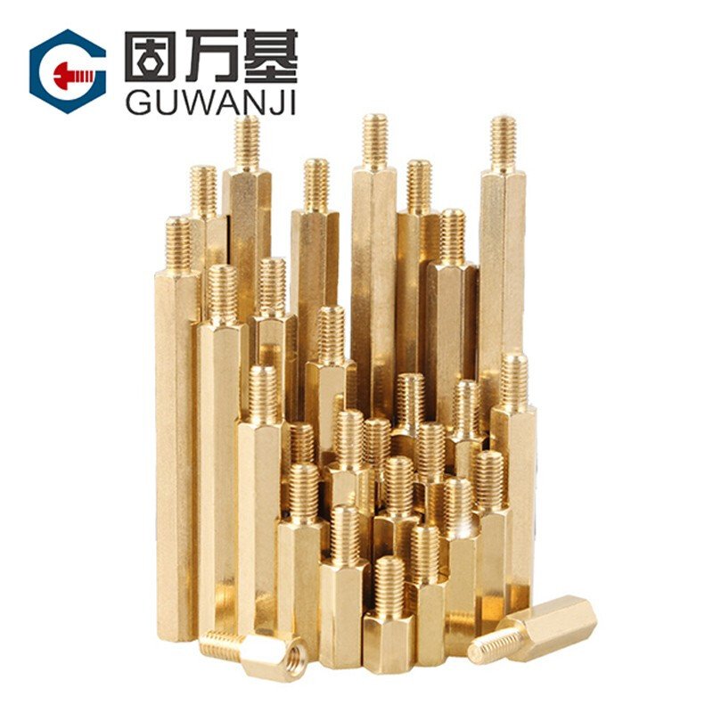 GUWANJI single-pass hexagonal copper column chassis screw motherboard copper stud single-head isolation column circuit board wiring copper column M4*22+6 10 pieces
