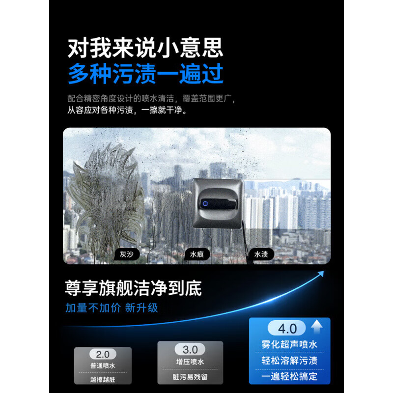 Firewhale water spray window cleaning robot glass cleaning artifact fully automatic electric household high-rise windows H5SMAX entry-level four-jet classic model