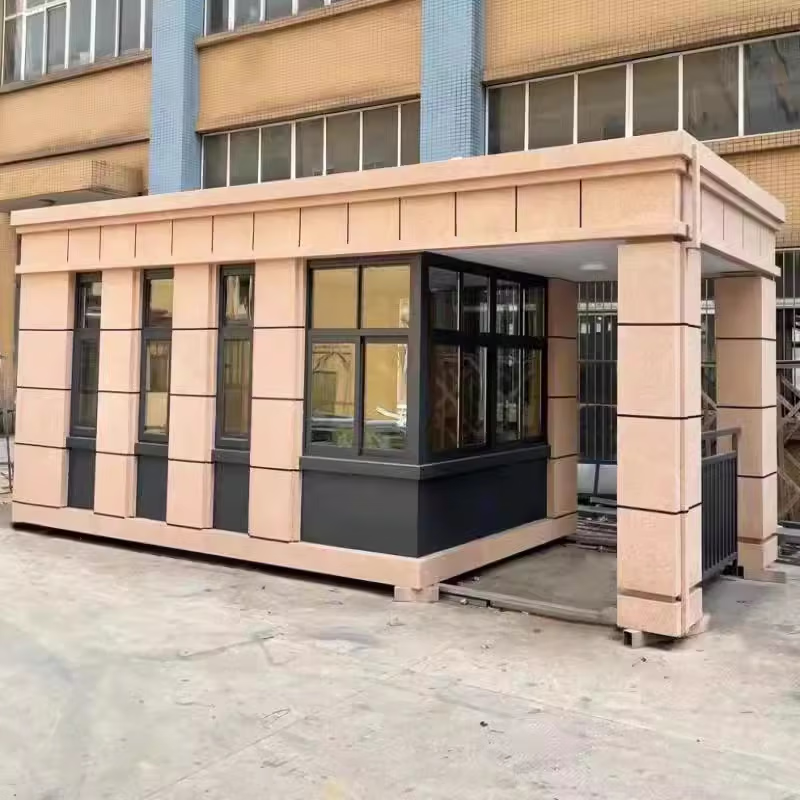 Real stone paint guard booth, security booth, duty room, stainless steel security booth, sorting garbage room, smoking booth, toll booth customization, champagne color