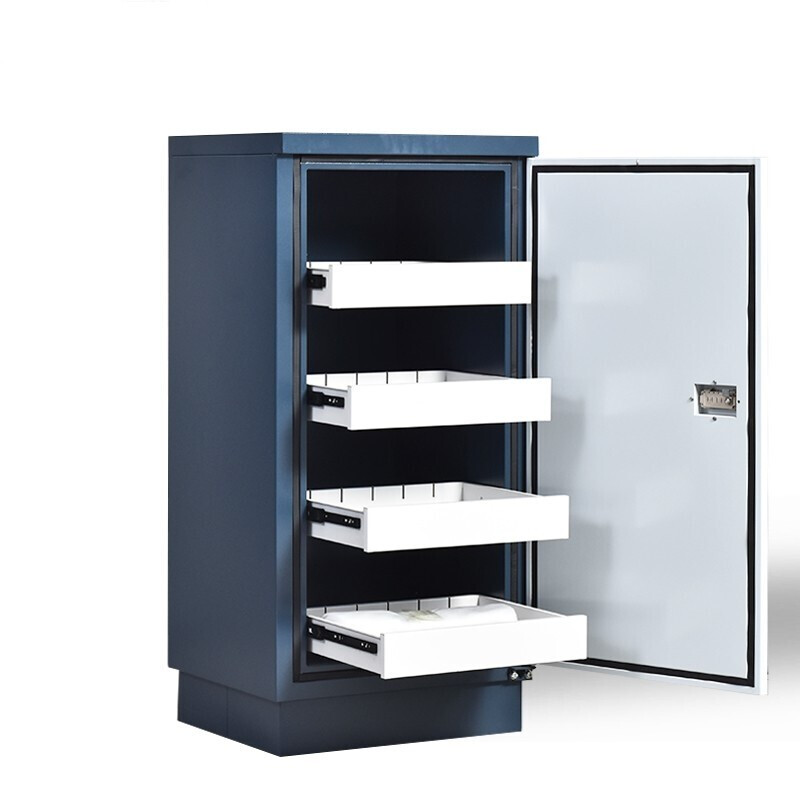 Yueyue Shang Anti-magnetic cabinet 4-drawer mechanical lock disk fire-proof and moisture-proof anti-magnetic safe anti-magnetic information safety cabinet 525*480*1100MM YYS-FCG-018