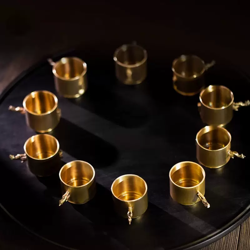 Yusen recalls the cultural creation of the Forbidden City, Japanese and Japanese ridge beast brass white wine glasses and wineware set, high-end gift box, Father’s Day gift, and Japanese bottles