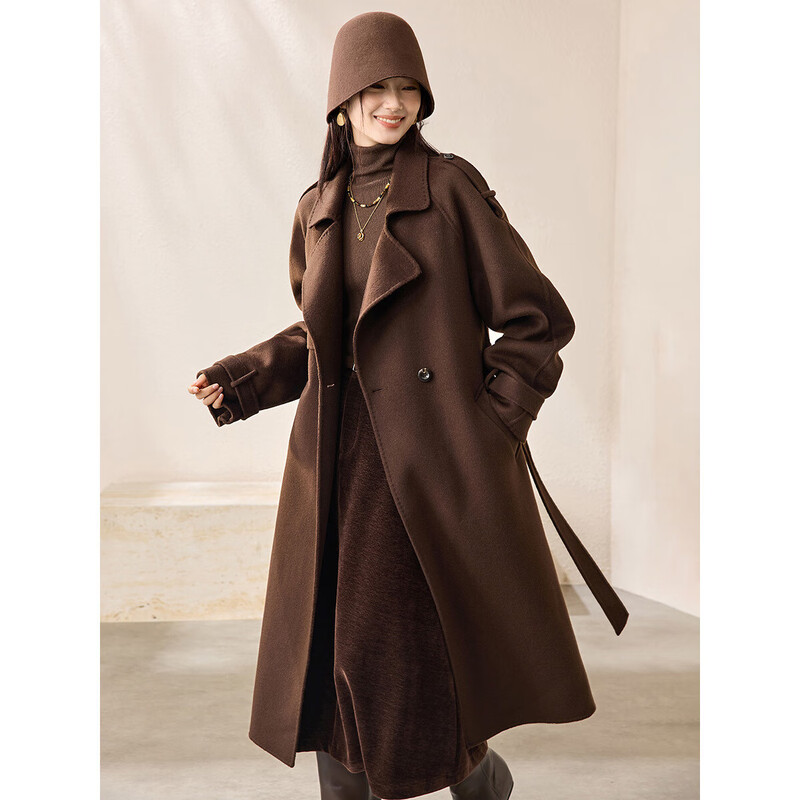 Mohan Yimei 100 sheep wool double-sided woolen coat 2025 winter smart light commuting temperament windbreaker style coat