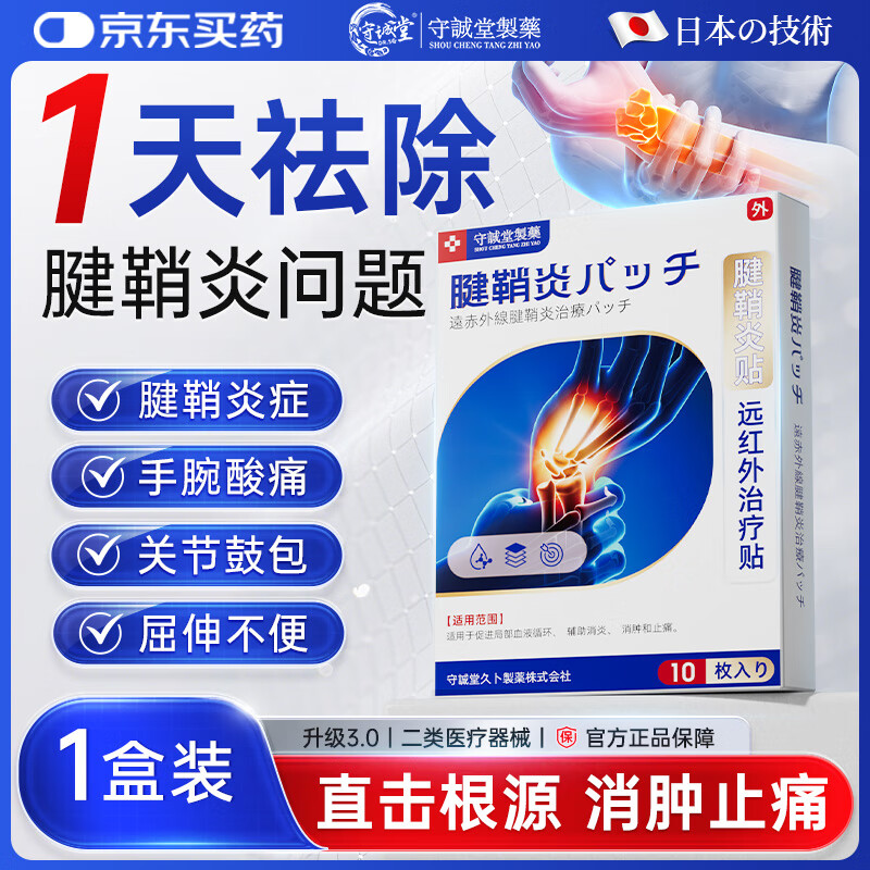 Shouchengtang Japanese tenosynovitis plaster hot compress paste for fingers and wrists special ganglion cyst mother's hand gel 1 box