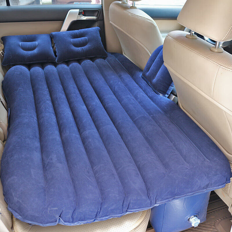 Car inflatable mattress car air mattress car back seat mattress travel bed rear sleeping pad car bed air mattress blue flocking thickened split with file