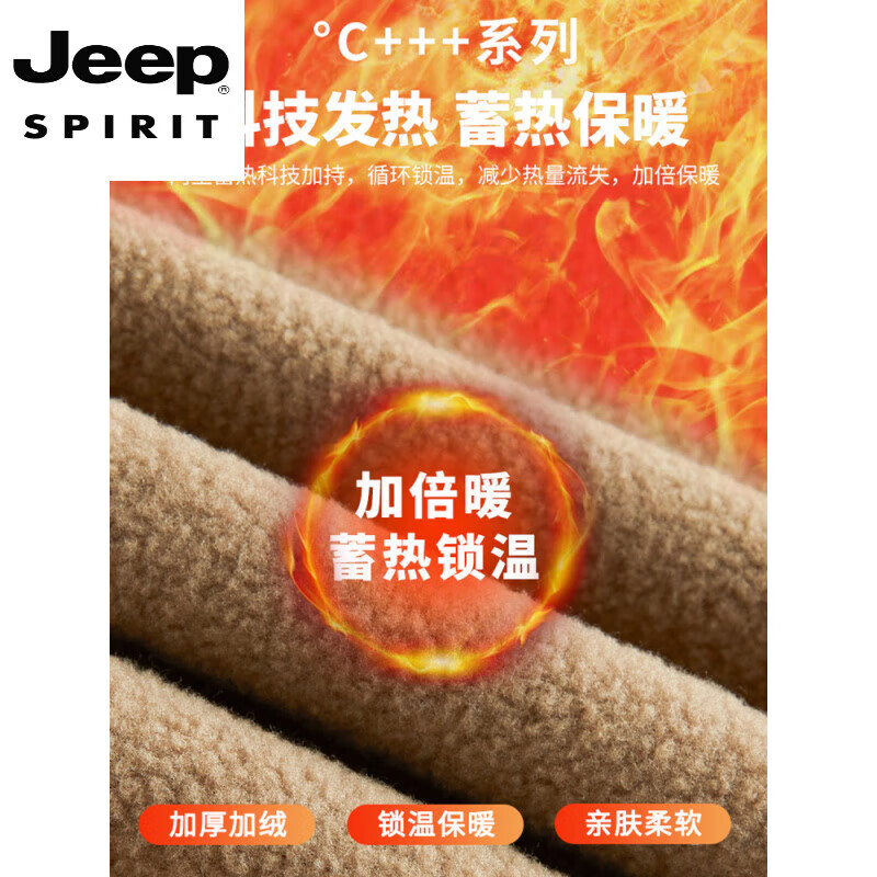 JEEP SPIRIT cotton coat for men autumn and winter 2025 new velvet thickened middle-aged dad men's warm jacket cotton coat khaki velvet 3XL