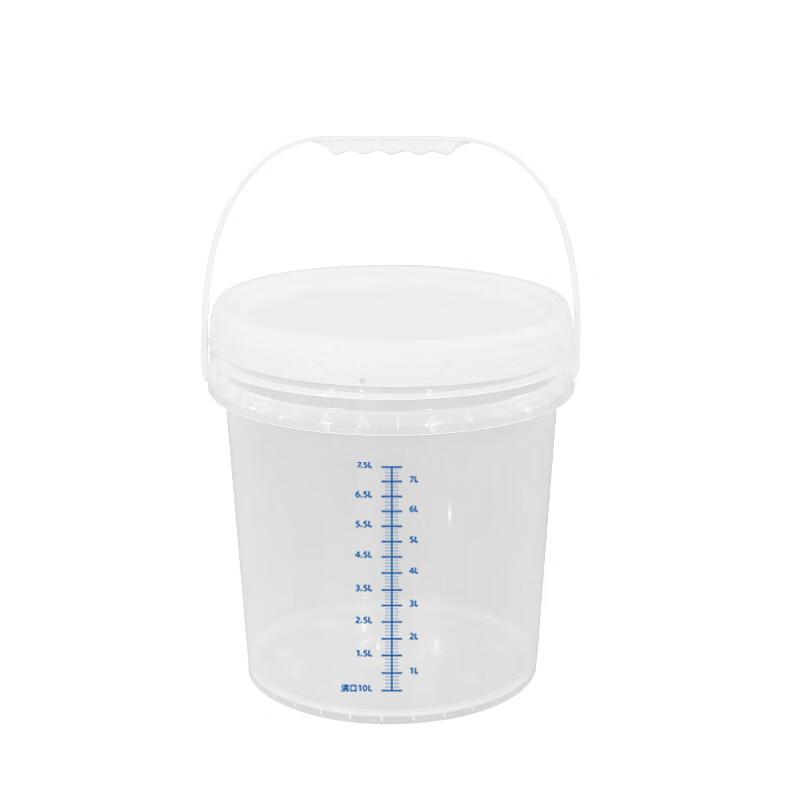 Metasequoia 10L transparent thickened plastic bucket with scale line, food grade sealed scale bucket, round bucket, sauerkraut bucket, sauce bucket with lid, large bucket, empty bucket