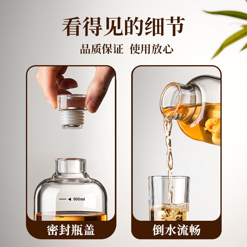 Manwei food grade glass bottle wine bottle empty bottle high-end sealed sub-bottle long-term wine storage special liquor storage container scale model 1000ml 1 pack