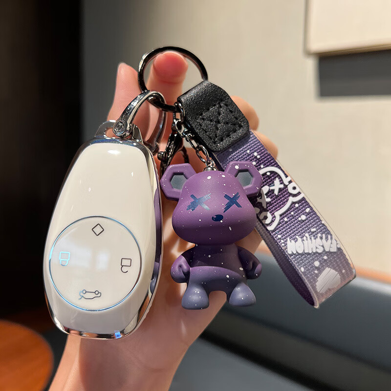 Suitable for Leapmoon t03 key cover 2021 model c11 leading s01 car remote control key bag protective shell buckle for women Leapmoon A model-smart 4 buttons single shell purple