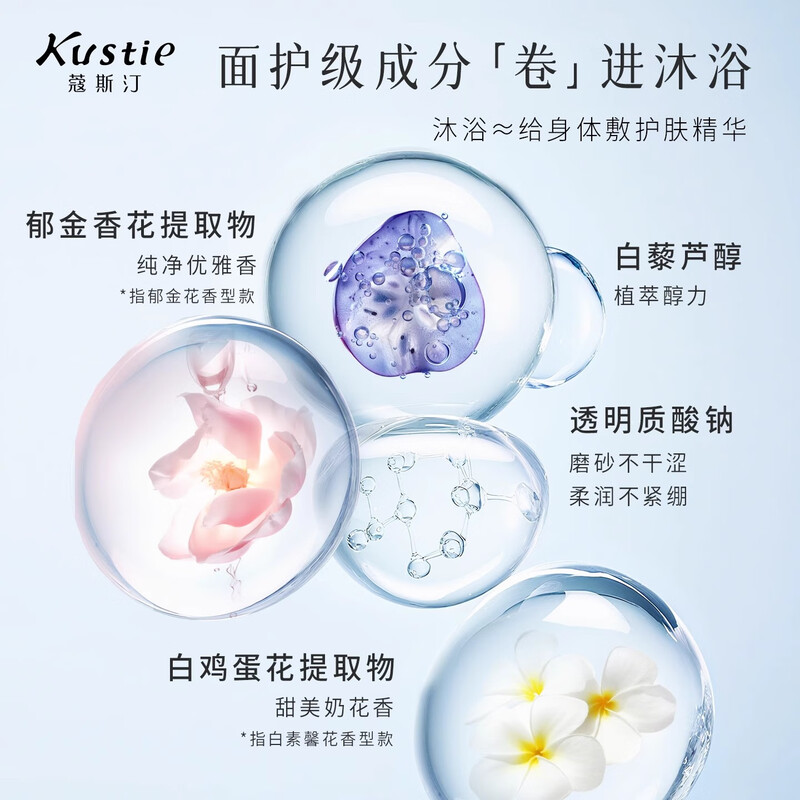 Costin Shower Gel Real Flower Petals Shower Lotion Moisturizing Travel Size Sample White Jasmine Shower Gel 50g + Huaying Shampoo 50g + Conditioner 50g