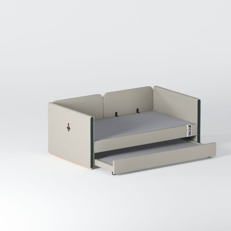 Yusenyi ONFO solid wood fabric children's bed pull-out bed children's drag bed Nordic style child bed pro version bed + drag bed guardrails removable - mattress not included Remarks color not included 1000mm*2000mm