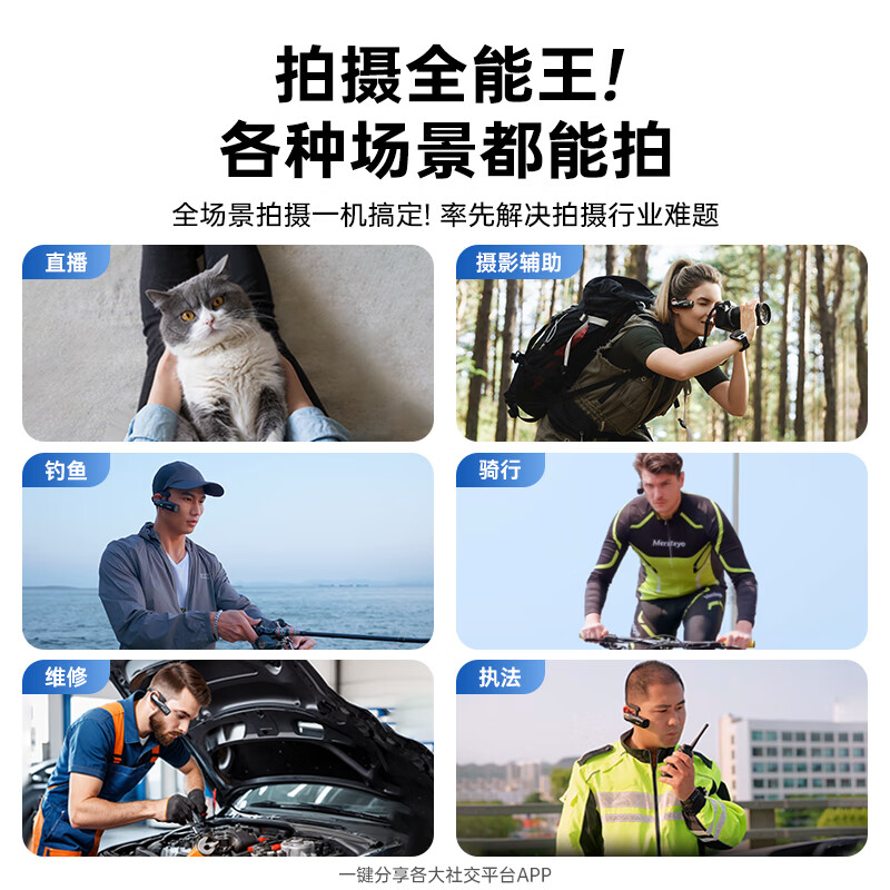 Oda 26 top sports camera丨First-person perspective shooting EP8 smart head-mounted camera thumb camera 4K portable fishing live camera law enforcement recorder Store manager recommendation EP8 standard + 256G speed card + remote control