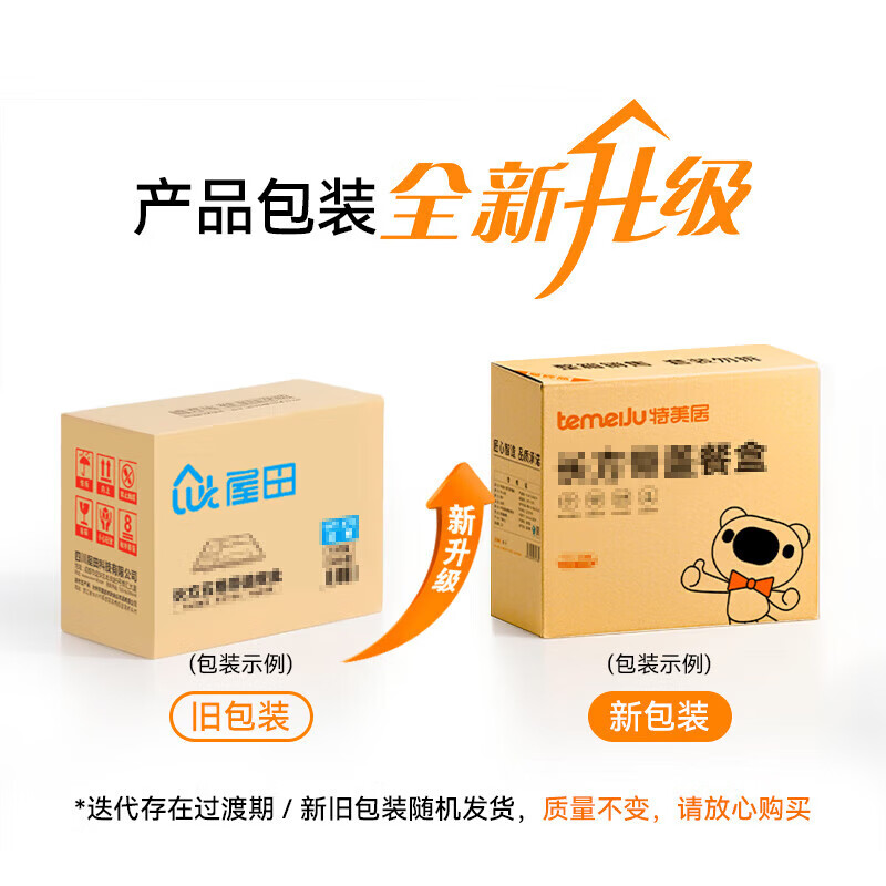 Temeiju disposable lunch box, fast food box, plastic round meal bowl with lid, takeaway packaged soup bowl 450 type 450 sets