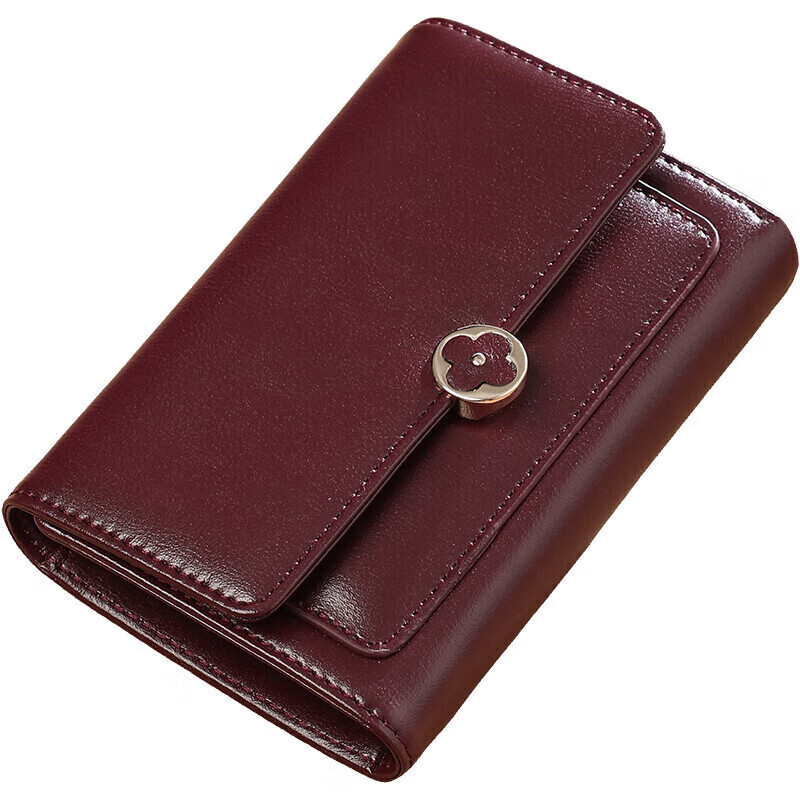 Viney cowhide women's wallet large capacity short clutch bag student multi-card slot coin purse foreign style light luxury wallet wallet