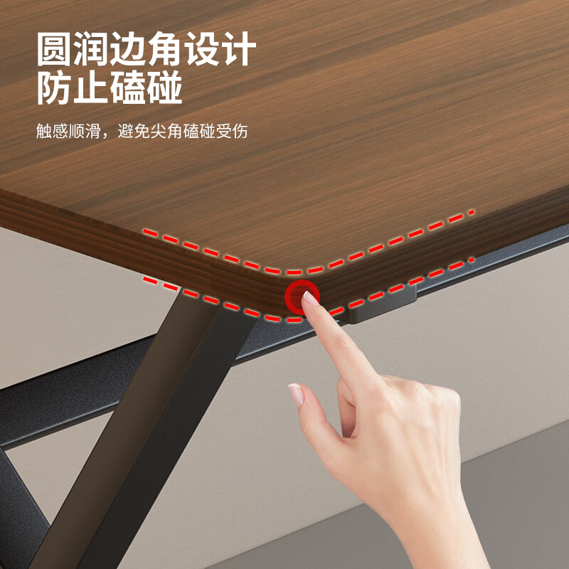 Zhuoming computer desk e-sports table home study desk desktop desk office long table Z06 walnut color 120cm