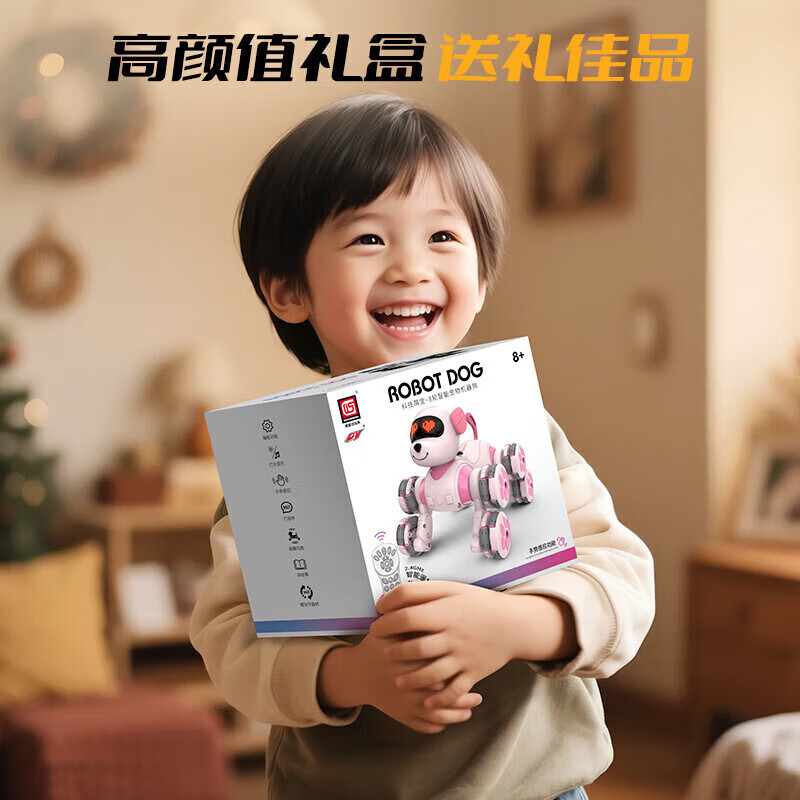 Xiaomi Snail Eight-Wheel Stunt Mechanical Dog Educational Pet Robot Electric Intelligent Parent-child Interactive Children's Early Education Toy Intelligent Remote Control Robot Dog Children's Educational Toy Eight-Wheel Intelligent Mechanical Dog Leo Blue