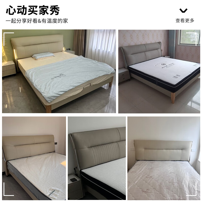 Fanzuo Foshan factory direct delivery Italian light luxury style leather bed mortise and tenon solid wood bed 1.8m x 2m double bed oak bed