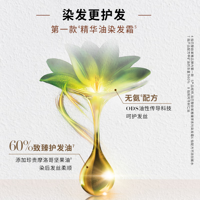 L'Oreal Essential Oil Hair Dye for Men and Women to Cover Gray Hair at Home Hair Dye Cream 4.35 Wutong Tea Brown